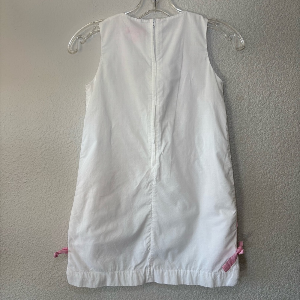 LILLY PULITZER Girls Size 8 Shift Dress White Embroidered Birds Beach Coastal - Picture 2 of 12